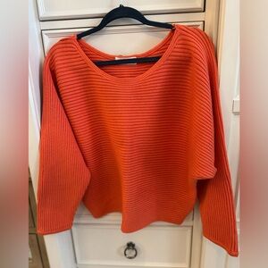 Women's Orange Ribbed Sweater from Anthropologie